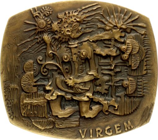 Medalla de Arte de Bronce, Medalla del Horóscopo -VIRGO de Vasco Berardo Peso 243g