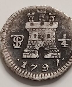 1/4 Real 1797 Bolivia potosi Carlos IV Plata KM#82 Grado: VF 0,80g