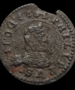 Numismática16 Maravedis 1661 Felipe IV Ceca Madrid variante Fecha en anverso