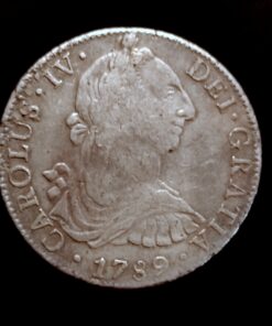 8 Reales Carlos IV 1789 Mexico FM, Numeral IV Con Busto Carlos III