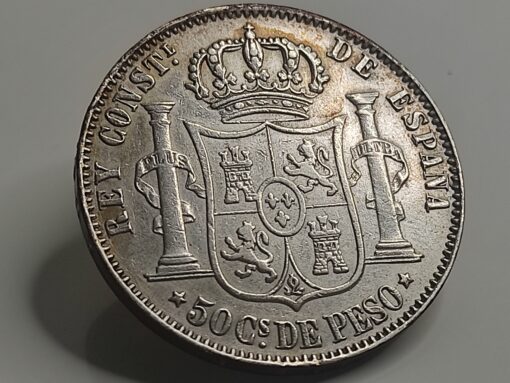 50 centavos de peso Manila 1882   