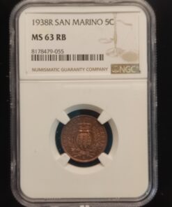 5 Centesimi San Marino Bronze 1938 R