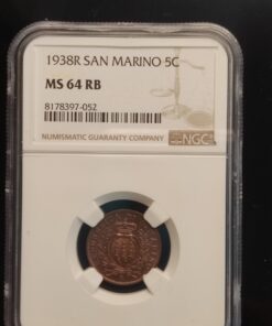 5 Centesimi San Marino Bronze 1938 R