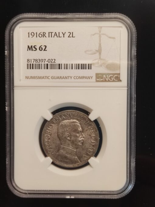 2 Lire 1916 R Italy Vittorio Emanuele III