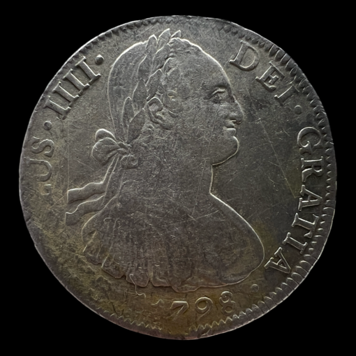 Numismática 8 Reales Carlos IV 1798 Mexico FM