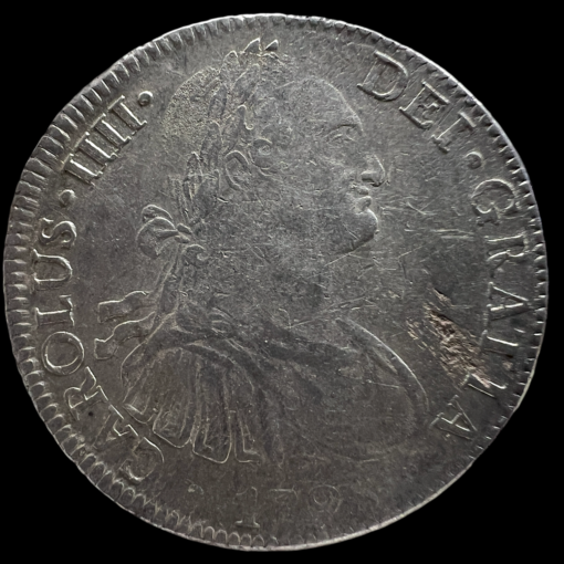 Numismática | Coleccionismo | Antigüedades | Cromos de Fútbol | Numis | 8 Reales Carlos IV 1798 Acuñada en Mexico Ensayadores FM