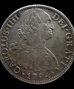 Numismática | Coleccionismo | Antigüedades | Cromos de Fútbol | Numis | 8 Reales Carlos IV 1794 Acuñado en México Ensayadores F·M 26,86gr