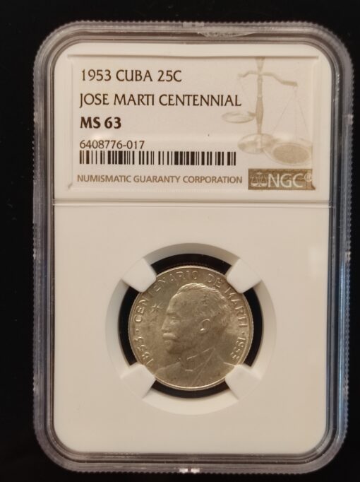 25 Centavos 1953 CUBA