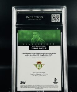 Cromo de fútbol - Autógrafo original Vitor Roque - Topps simplicidad GEM MINT 10 ICG Inception Card Grading