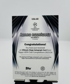 Cromo de fútbol - AUTÓGRAFO ORIGINAL - Álvaro Rodríguez- Real Madrid-Ultimate Stage-UCC 23-24