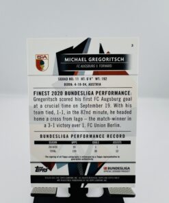Cromo de fútbol - Autógrafo Michael Gregoritsch FC AUGSBURG Topps Finest