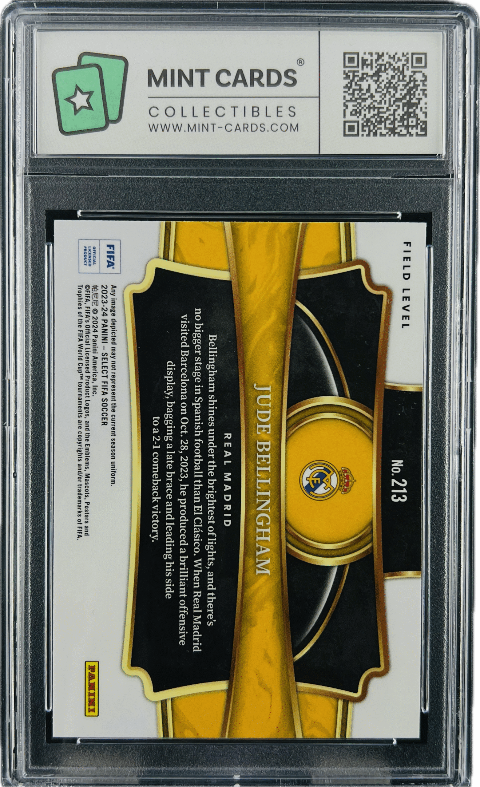 Cromo de fútbol Jude Bellingham Panini Select 2024 GM 10