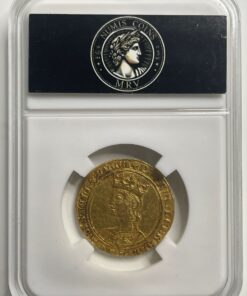 Dobla de 35 maravedís Pedro I (1350-1368). Sevilla. (AB. 368 var). Anv.: Busto a izquierda. 900 PETRVSDEIGRAREXCASTELLEE LEGIONI. Rev.: Castillos y leones cuartelados, S en 4º cuartel. PETRVS DEI GRAREX CASTELLEE LEGIONIS. Encapsulada. 4,38 g. (EBC-)