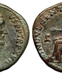 Sestercio de Antonino Pío (138–161 d.C.) Roma. Obverse: Busto del emperador con corona de laurel, mirando a la derecha, alrededor de la leyenda ANTONINVS AVG PIVS PP TR P XVII. Reverse: Indulgentia sentada en un trono, mirando a la izquierda, sosteniendo un cetro largo y extendiendo su mano. En los campos, las letras SC, alrededor de la leyenda INDVLGENTIA AVG COS IIII. Bronce, diámetro 34 mm, peso 25.45 g.