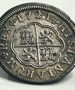 1 Real de 1721 Felipe V. Ceca Segovia F (AC,623) Con preciosa Patina y defecto de Acuñacion en Canto. peso 2,37g conservacion EBC-