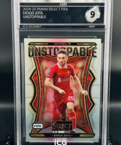 Cromo de fútbol Diogo Jota MINT 9 Panini Secet Inception card Grading
