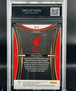 Cromo de fútbol Diogo Jota MINT 9 Panini Secet Inception card Grading