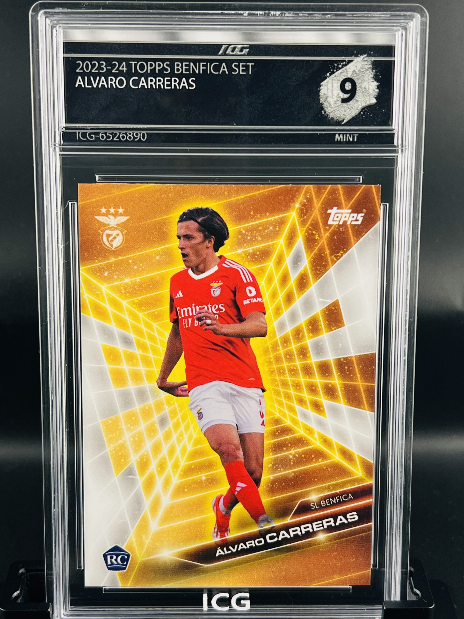 Cromo de fútbol Álvaro carreras mint 9 TOPPS benfica Inception Card Grading