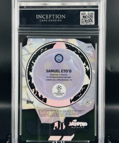 Cromo de fútbol eto’o Topps Crystal ICG MINT 9 Inception Card Grading