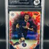 Cromo de fútbol Kylian Mbappé GM MINT 10 /150 Topps Jade