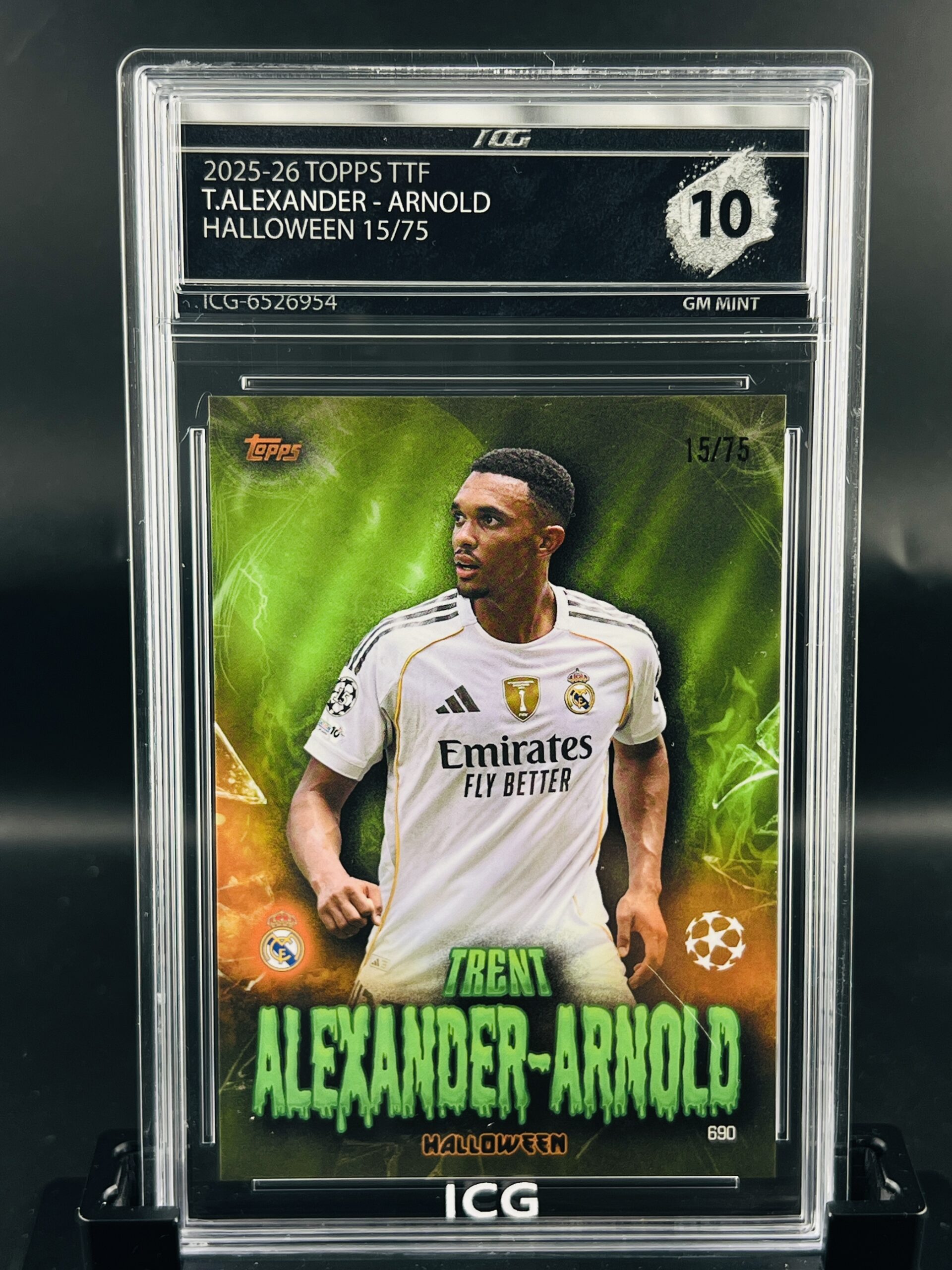 Cromo de trent alexander arnold gem mint 10 topps ttf /75 Inception Card Grading