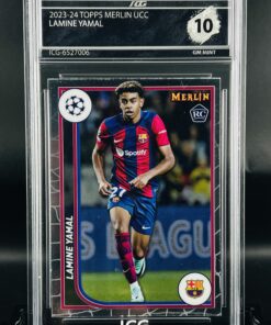 Cromo de Lamine Yamal Rookie Topps Merlin Inception Card Grading GM mint 10