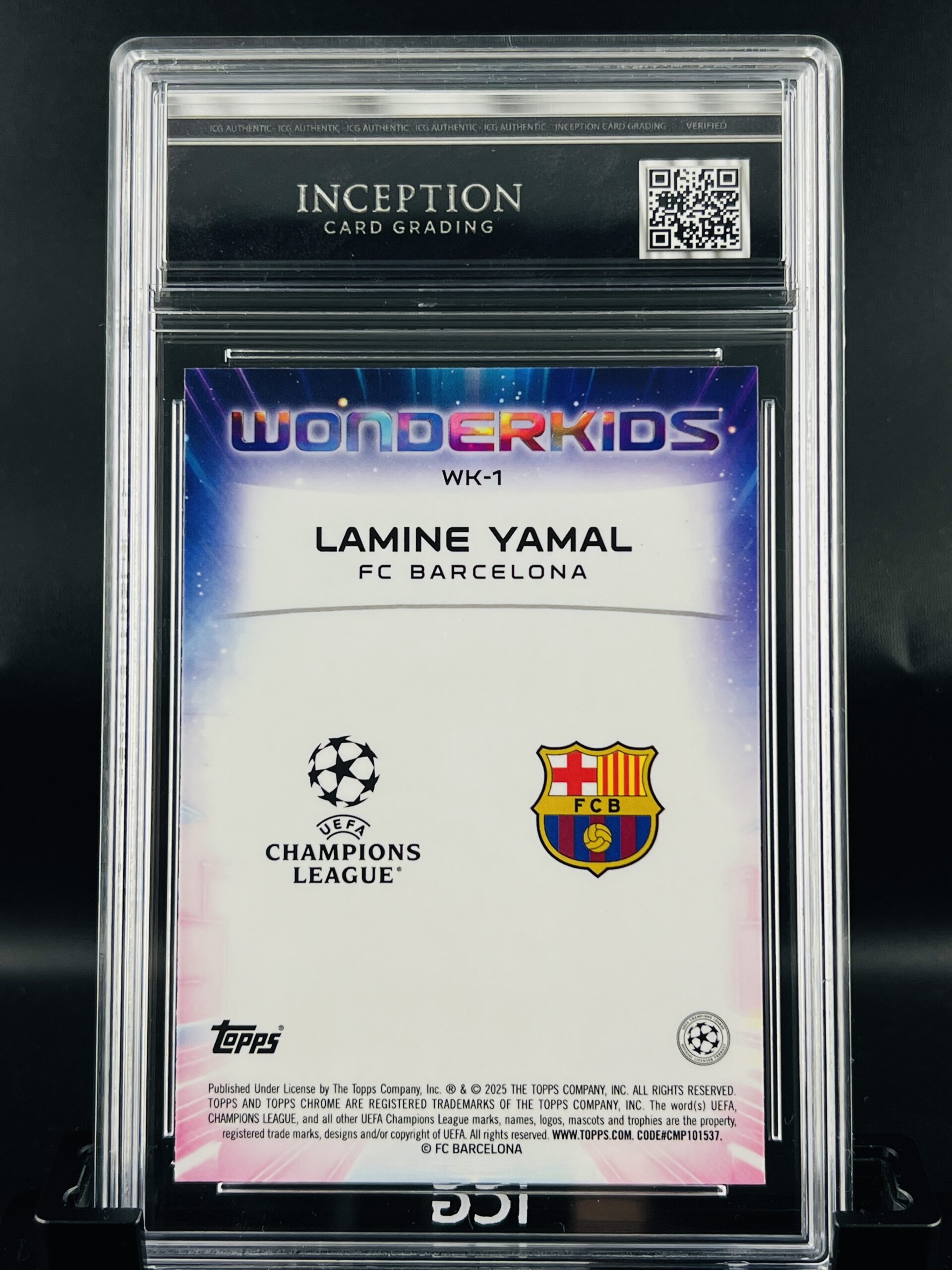 Cromo Lamine Yamal Topps Wonderkids mint 9 inception card grading