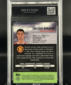 cromo cristiano ronaldo topps stadium chrome gem mint 10 inception card grading
