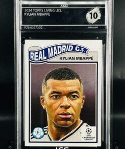 Cromo Kylian Mbappe topps Living set gm mint 10 inception card grading