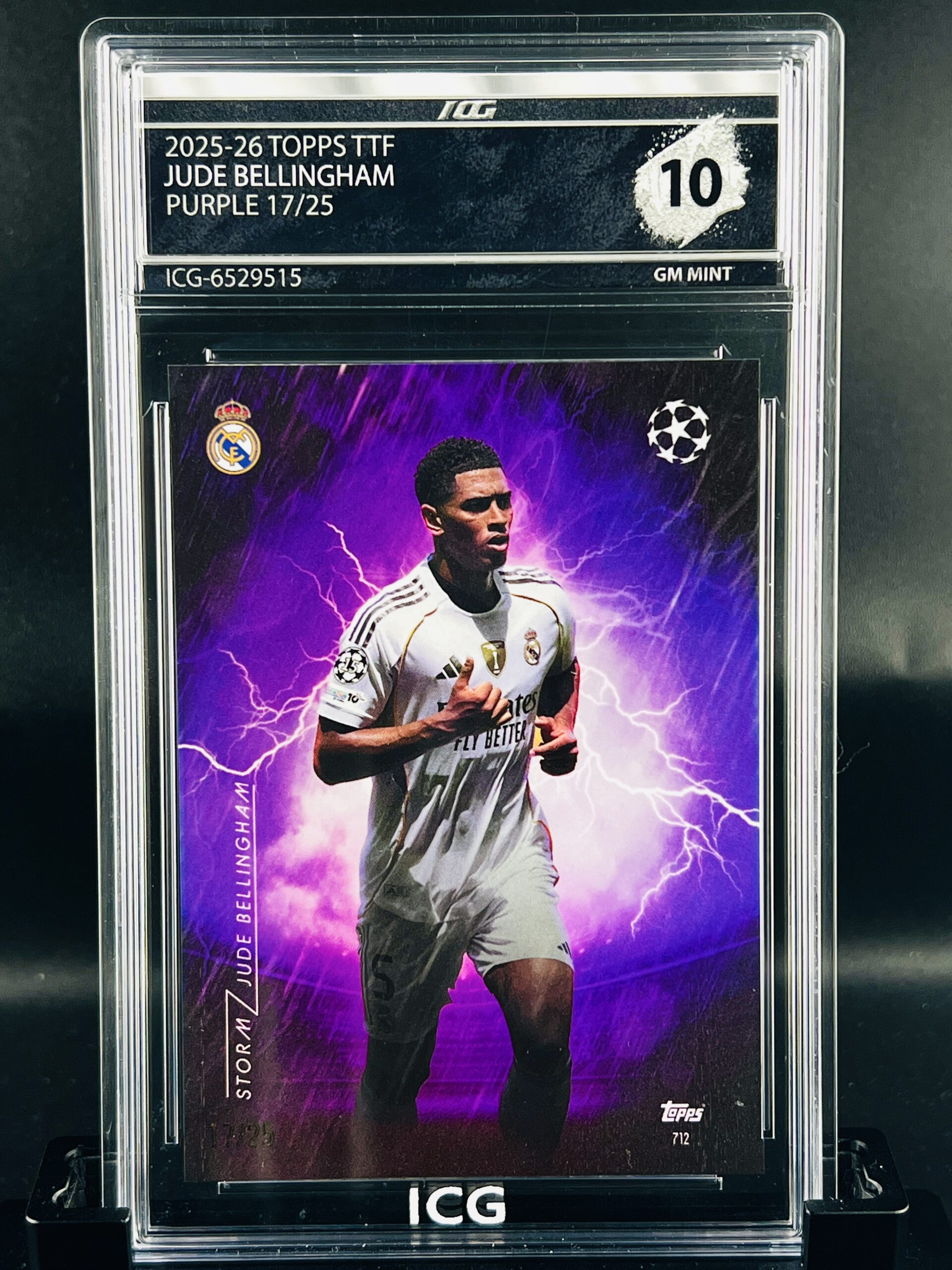 Cromo Jude Bellingham /25 GEM MINT 10 Topps TTF Storm ICG Inception Card Grading