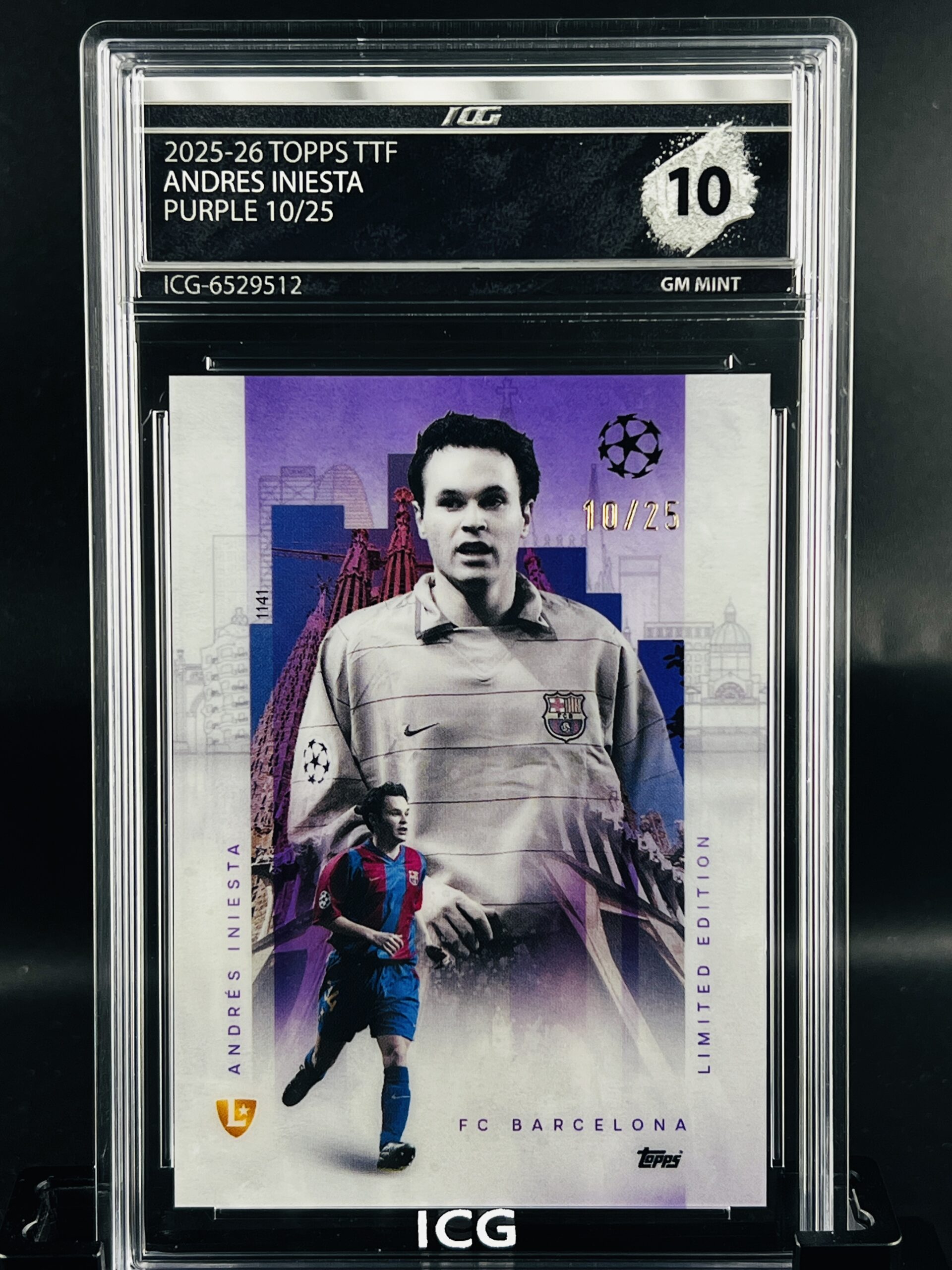 Cromo Andres Iniesta /25 GEM MINT 10 Topps TTF ICG Inception Card Grading