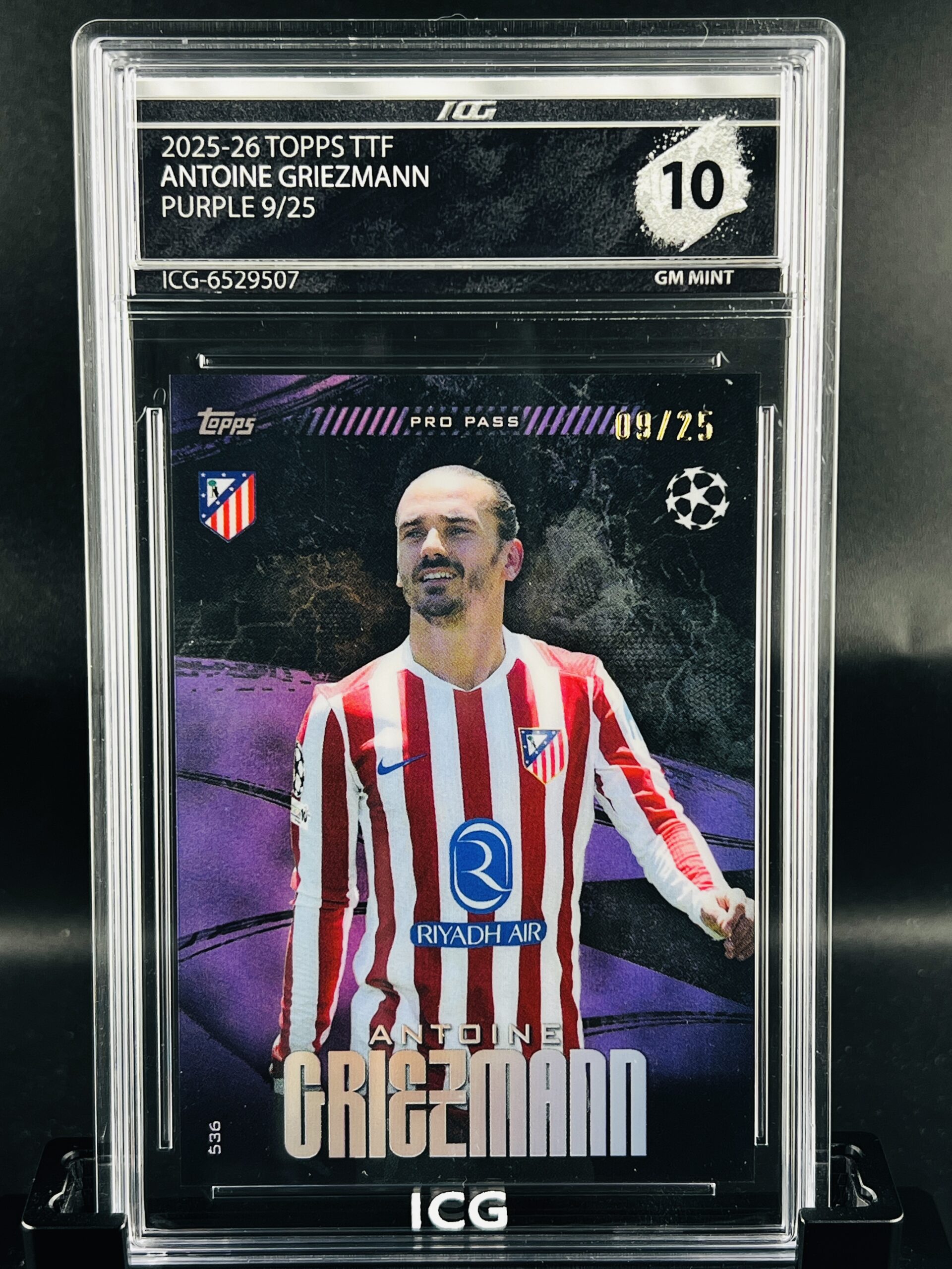 Cromo Antoine Griezmann /25 GEM MINT 10 Topps TTF ICG Inception Card Grading