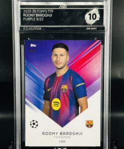 Cromo Roony Bardghji /25 GEM MINT 10 Topps TTF ICG Inception Card Grading