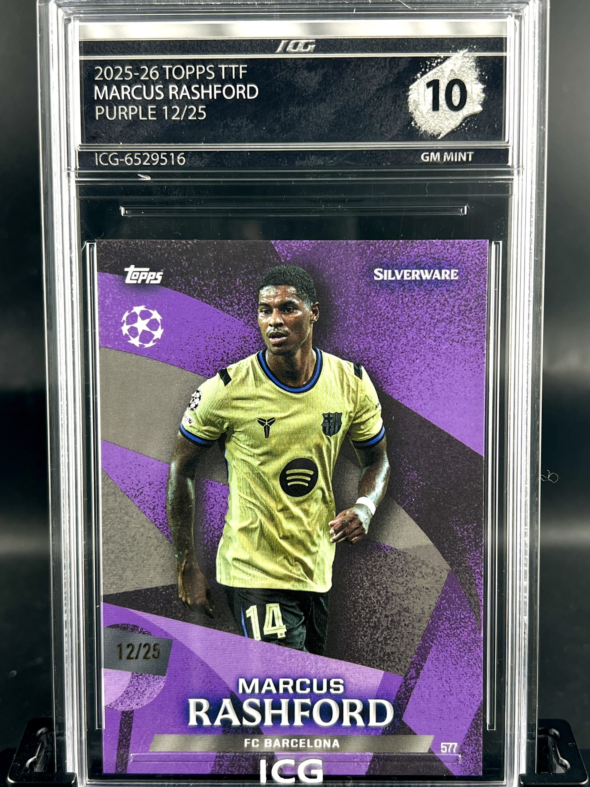 Cromo Marcus Rashford /25 GEM MINT 10 Topps TTF ICG Inception Card Grading