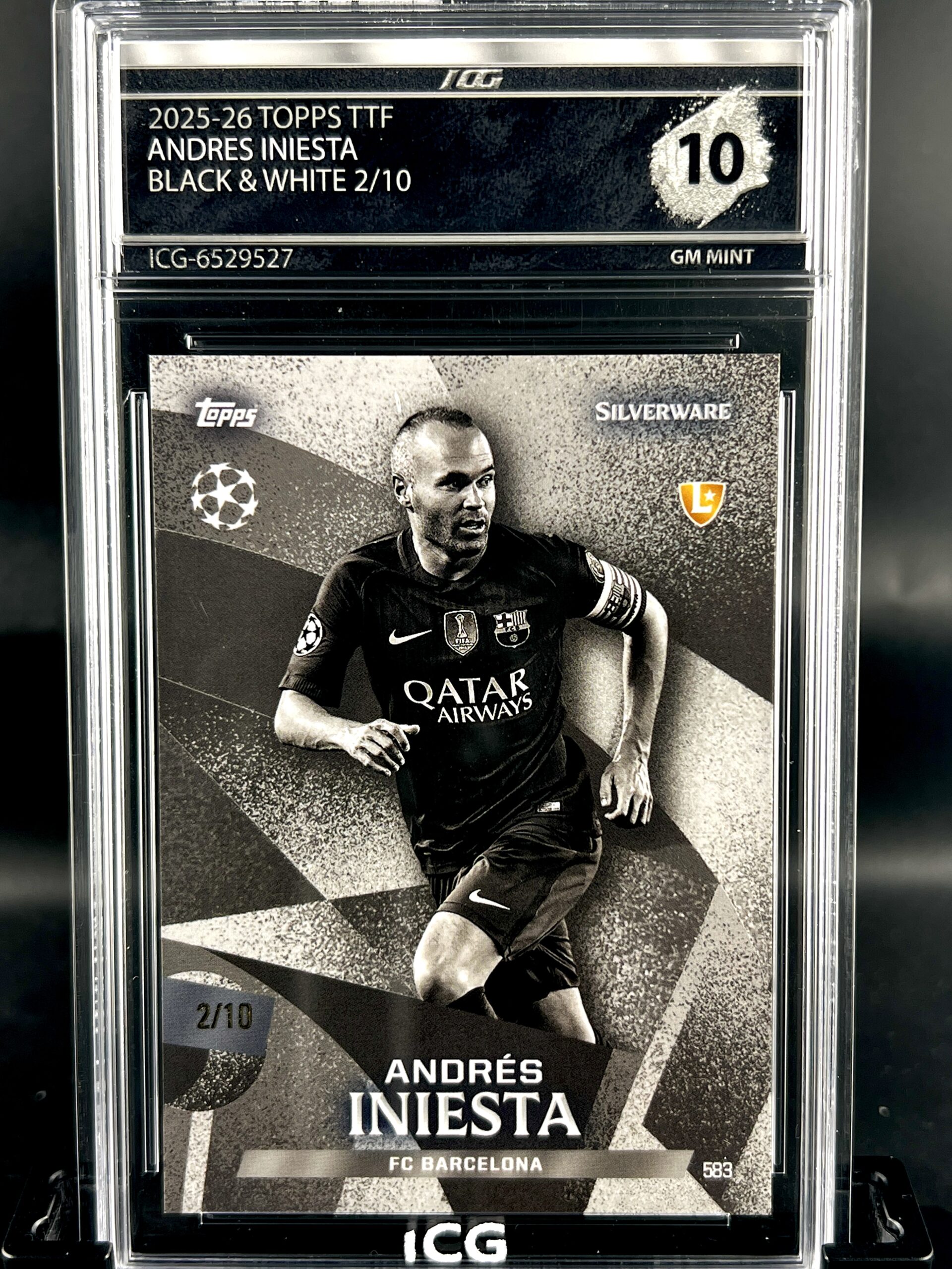 Cromo Andres Iniesta /10 GEM MINT 10 Topps TTF ICG Inception Card Grading