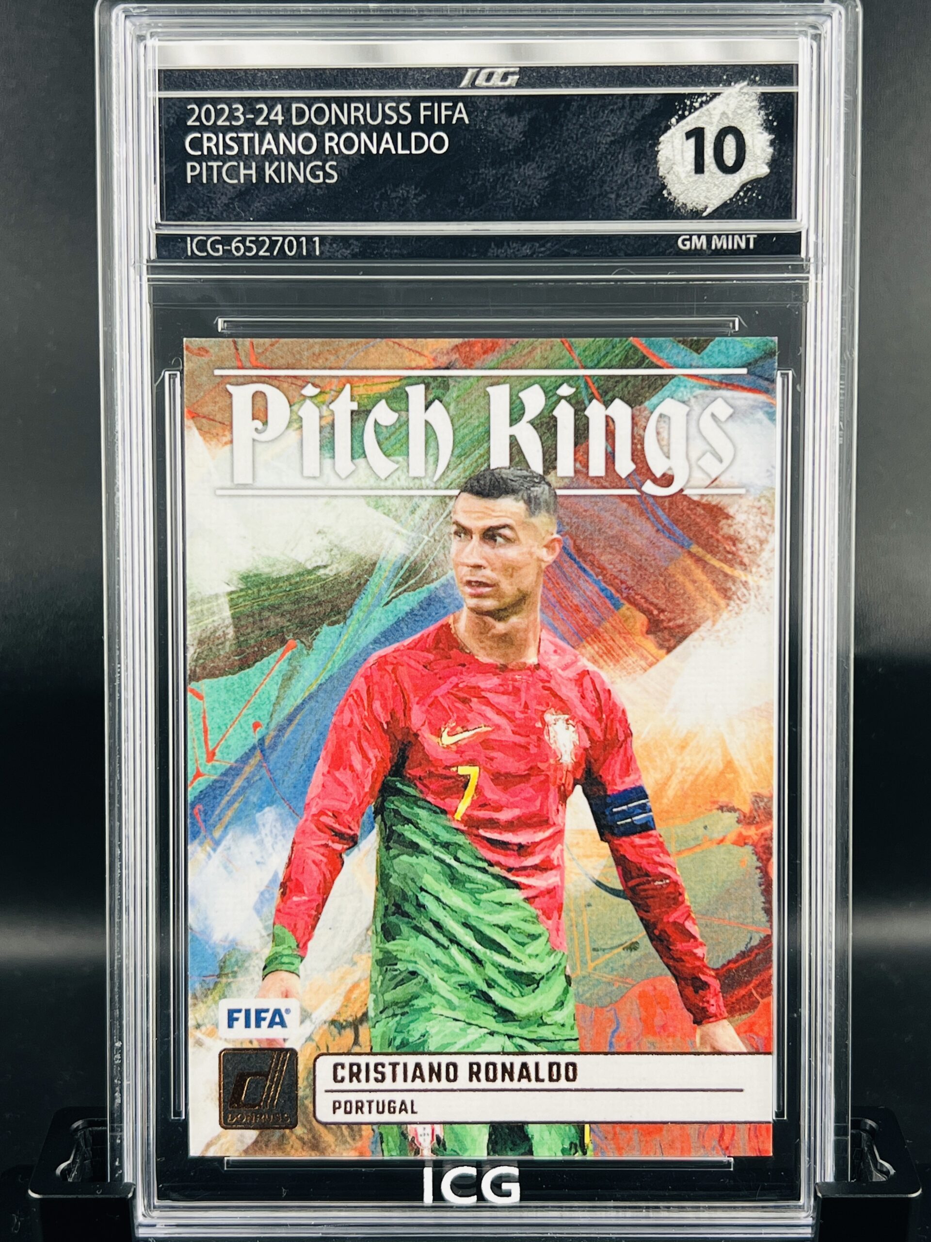 Cromo Cristiano Ronaldo GEM MINT 10 Pitch Kings Panini Donruss ICG Inception Card Grading