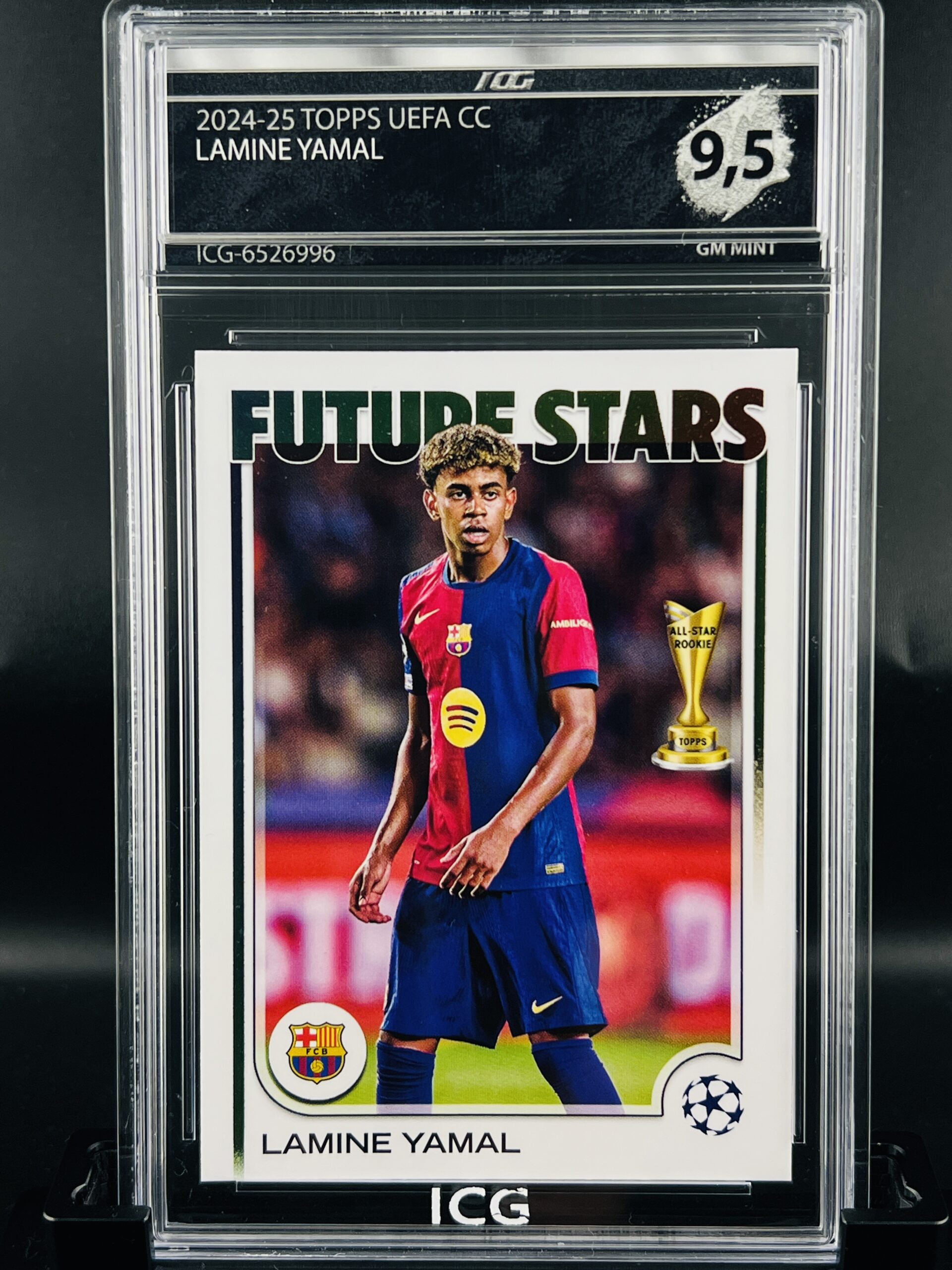 Cromo Lamine Yamal GEM MINT 9,5 Topps Uefa CC Future Stars ICG Inception Card Grading