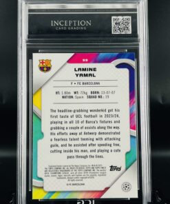 Cromo Lamine Yamal GEM MINT 10 Topps Finest UCC Inception Card Grading