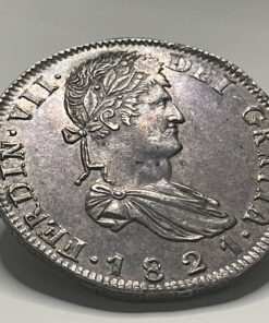 8 Reales 1821 Zacatecas Fernando VII 27,10g Extremadamente bien conservado con un precioso tono y Patina. Un Ejemplar extraordinario. .