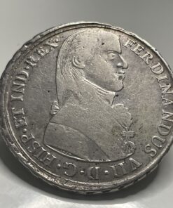 1808. Fernando VII. Lima. Medalla de Proclamación. Módulo 8 reales. (Ha. 28) (V. 219) (V.Q. 13287). Firmado: Soto. Golpecitos. Escasa. 26,79 g. MBC