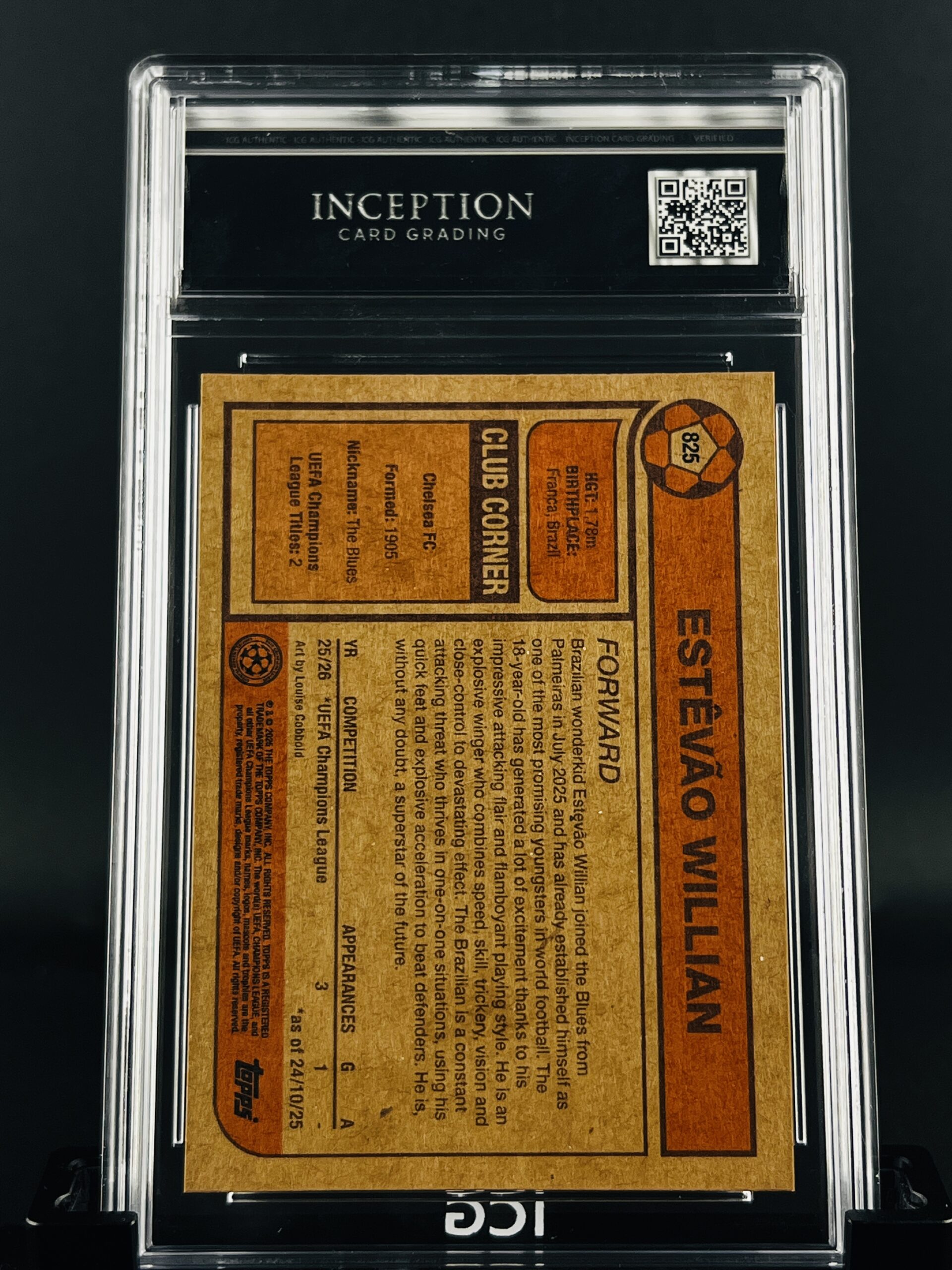 Cromo Estevao GEM MINT 10 Topps Living Set Inception Card Grading