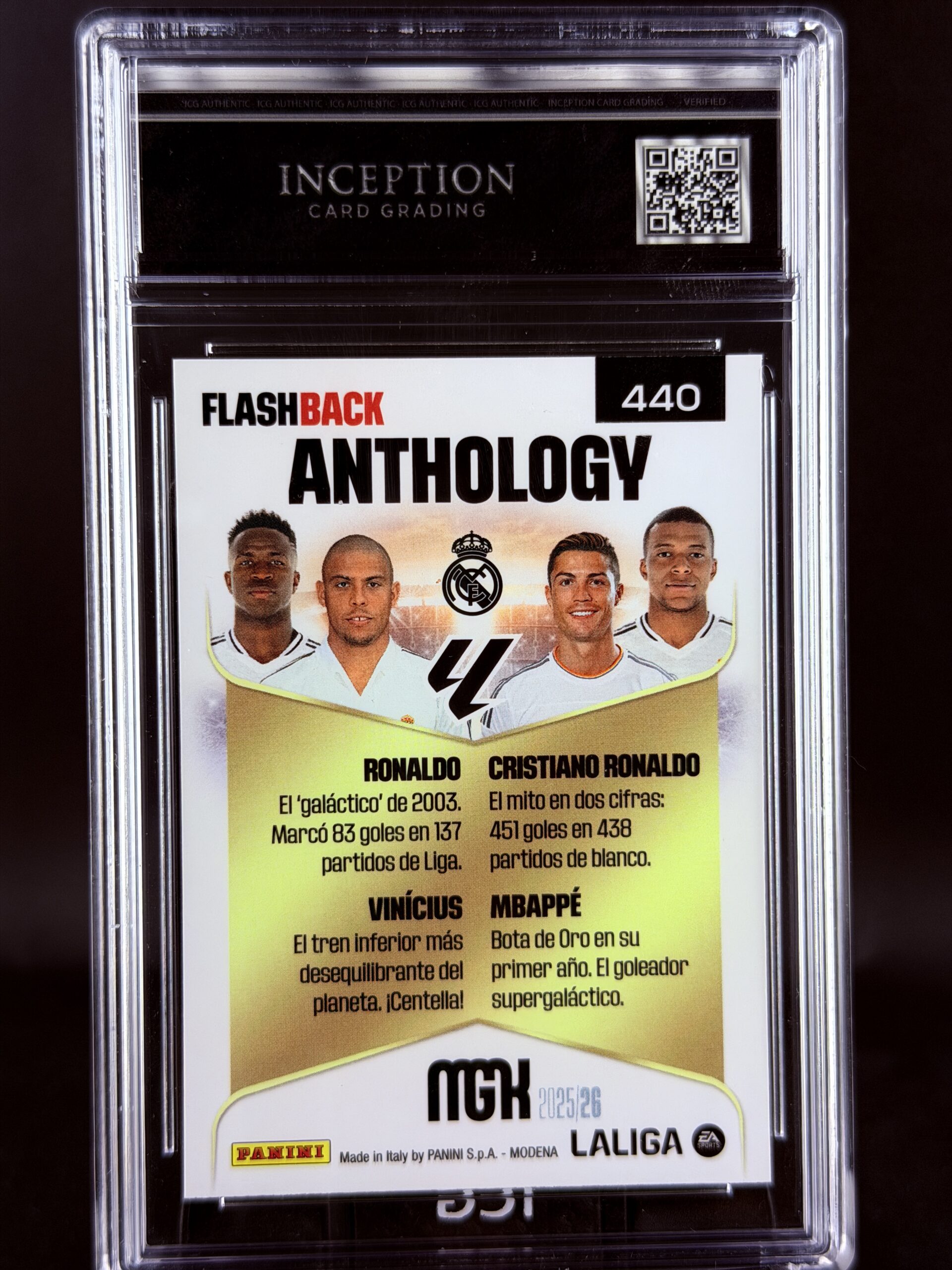Cromo Cristiano Ronaldo, Ronaldo Panini Megacracks Gem Mint 9,5 Inception Card Grading