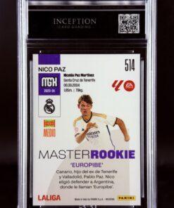 Cromo Nico Paz Panini Megacracks Gem Mint 10 Inception Card Grading