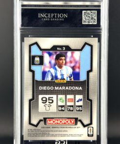 Cromo Diego Maradona Panini Monopoly Prizm Gem Mint 10 Inception Card Grading