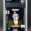 Cromo Lionel Messi 2026 Monopoly Prizm World Cup certificado por ICG con grado Gem Mint 10.
