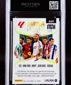 Otra vista de Cromo Lamine, Mbappé, Isco, Julián, Mikel Panini Megacracks GEM MINT 9,5 · Inception Card Grading · ICG · Sports Cards · TCG
