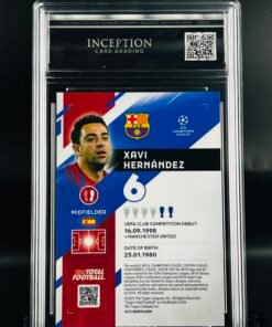 Otra vista de Cromo de fútbol Xavi Hernandez Topps TTF /25 · GM MINT 10· Inception Card Grading · ICG · Sports Cards · TCG