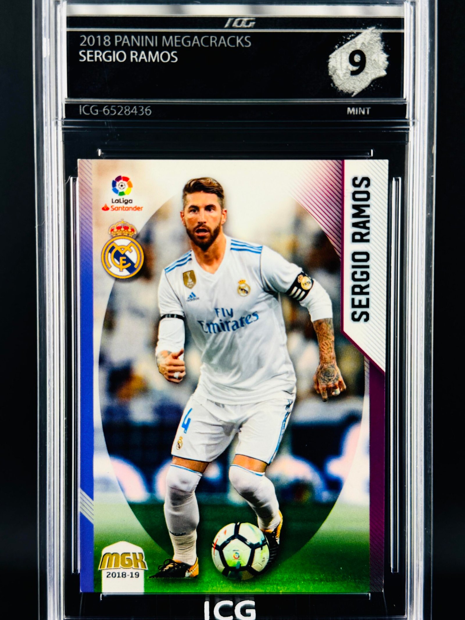Otra vista de Cromo Sergio Ramos Panini Megacracks MINT 9 · Inception Card Grading · ICG · Sports Cards · TCG