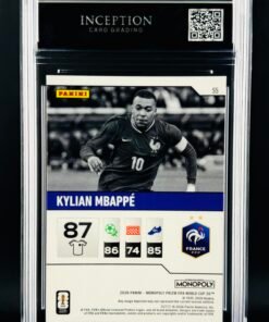 Otra vista de Cromo Kylian Mbappe Panini Fifa World Cup Monopoly Starter Deck GEM MINT 10 · Inception Card Grading · ICG · Sports Cards · TCG