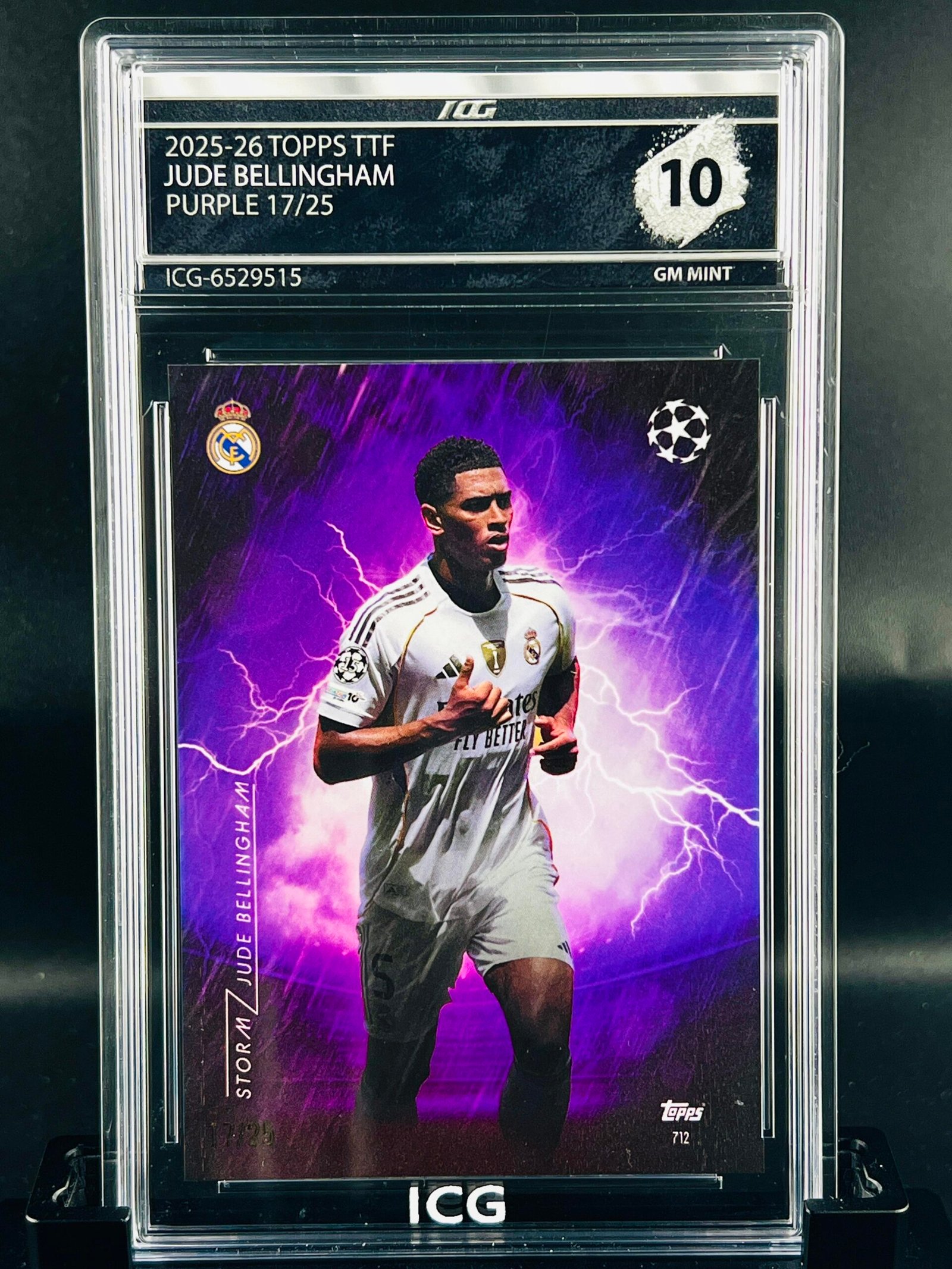 Fotografía de Cromo de fútbol Jude Bellingham Topps TTF /25 · GM MINT 10· Inception Card Grading · ICG · Sports Cards · TCG
